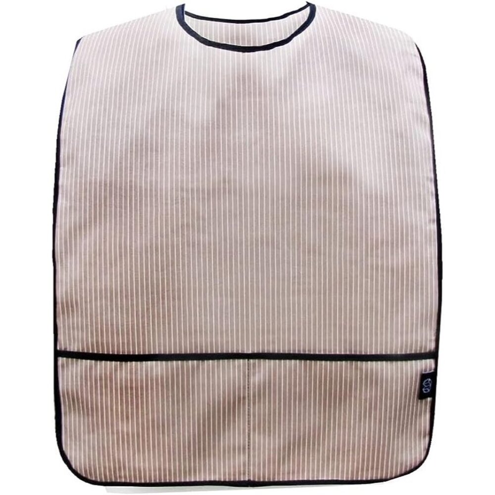 Nibble and Dribble Adult Clothing Protector - Linen Stripe